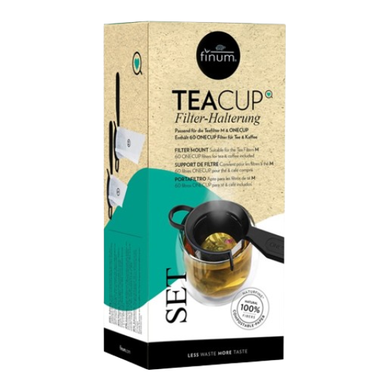 Teacup set, 60 de filtre naturfine pentru ceai + suport de prindere, Riensch&Held