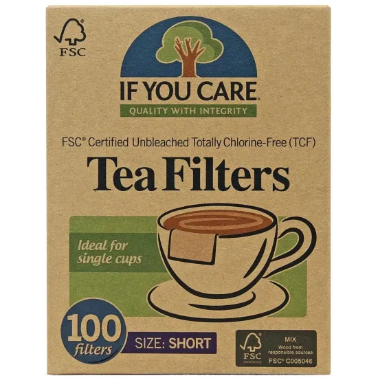 Filtre de ceai scurte, nealbite, fara clor, compostabile, 100buc, If You Care