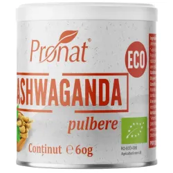 Ashwaganda bio pulbere, 60g Pronat Ashwaganda bio pulbere, 60g Pronat