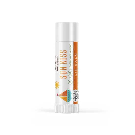 Balsam de buze cu protectie solara, Sun Kiss, bio, 4.3ml, Wooden Spoon