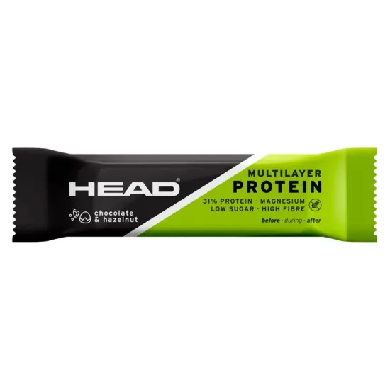 Baton proteic cu ciocolata si alune de padure, 55g Head multilayer