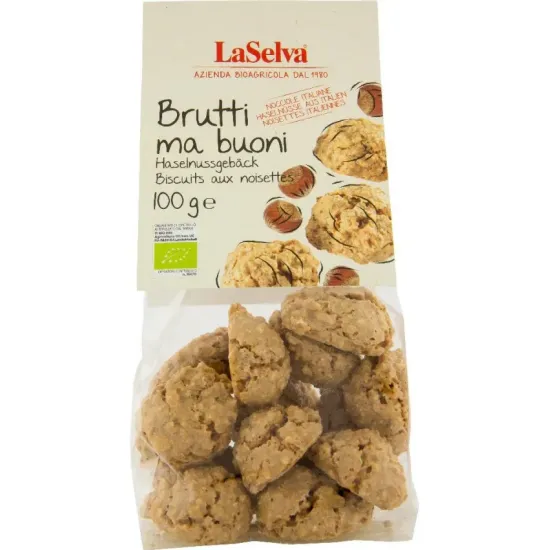 Biscuiti bio cu alune de padure, 100g LaSelva