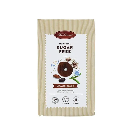 Biscuiti fara zahar, cu cacao si radacina de cicoare, 200g Delicia