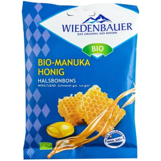 Bomboane bio cu miere de manuka 60 g Wiedenbauer