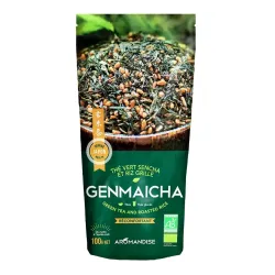Ceai verde cu orez Genmaicha vrac, bio, 100g, Aromandise Ceai verde cu orez Genmaicha vrac, bio, 100g, Aromandise