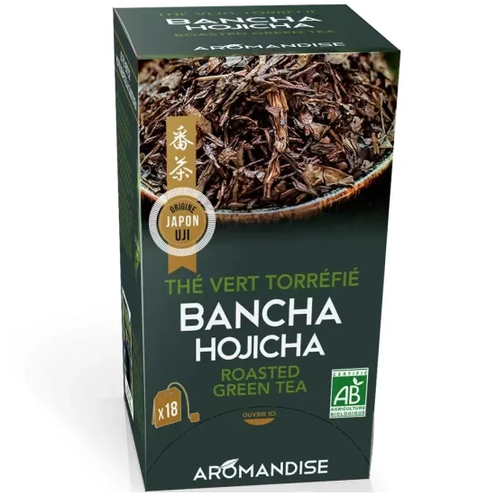 Ceai verde prajit Bancha Hojicha bio 18 pliculete x 2g, Aromandise