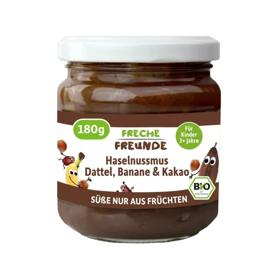 Crema tartinabila cu alune de padure, curmale, banane si cacao, bio, 180g, Erdbar