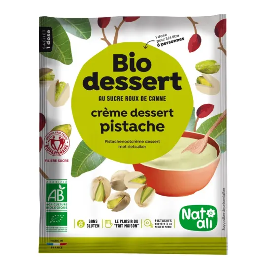 Desert crema cu fistic, bio, 60g, Nat-ali