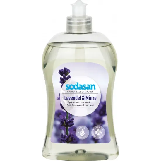 Detergent vase lichid bio lavanda si menta 500 ml Sodasan