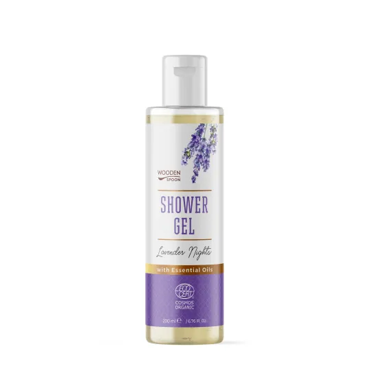 Gel de dus cu lavanda, Lavender Nights, bio, 200ml, Wooden Spoon