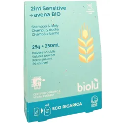 Gel de dus - sampon Sensitive bio pudra 25g, eco-refill, Biolu