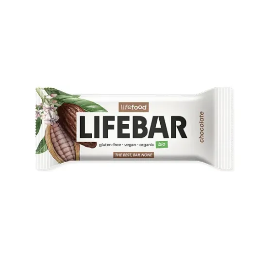 Lifebar baton cu ciocolata, raw, bio, 40g