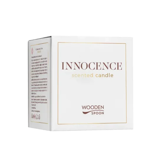 Lumanare naturala cu lemn de santal Innocence, 200g, Wooden Spoon