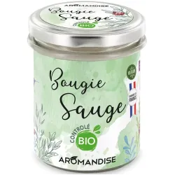 Lumanare parfumata bio salvie, vegana, 150g Aromandise