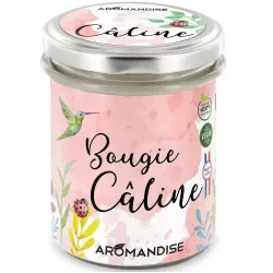Lumanare parfumata naturala Caline (imbratisare), vegana, 150g Aromandise