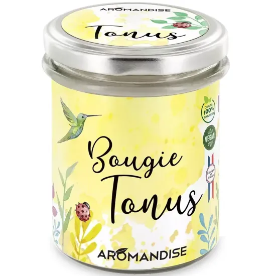 Lumanare parfumata naturala Tonus, vegana, 150g Aromandise