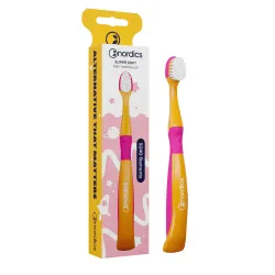 Periuta de dinti copii PREMIUM, 9240 filamente, super moale, portocaliu, Nordics