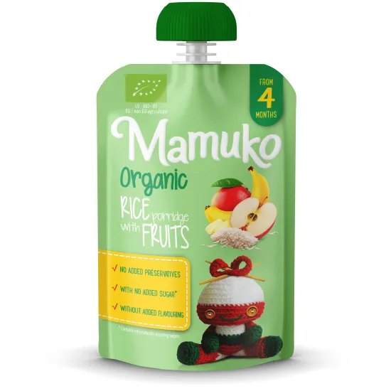 Porridge de orez cu fructe bio 100g Mamuko