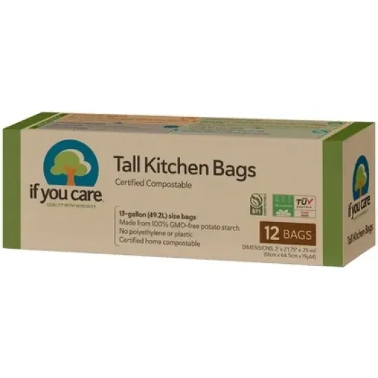 Saci menajeri compostabili 49.2L, 12 buc., If You Care