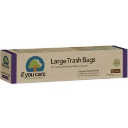 Saci menajeri mari din plastic reciclat 113.6L, 10 buc., If You Care Saci menajeri mari din plastic reciclat 113.6L, 10 buc., If You Care
