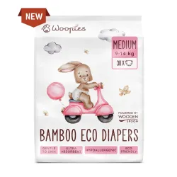 Scutece ECO cu fibre de bambus M (9-14 kg), 30 bucati, Wooden Spoon Scutece ECO cu fibre de bambus M (9-14 kg), 30 bucati, Wooden Spoon