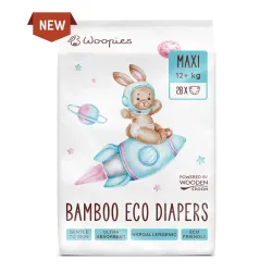 Scutece ECO cu fibre de bambus maxi (12+ kg), 28 bucati, Wooden Spoon Scutece ECO cu fibre de bambus maxi (12+ kg), 28 bucati, Wooden Spoon