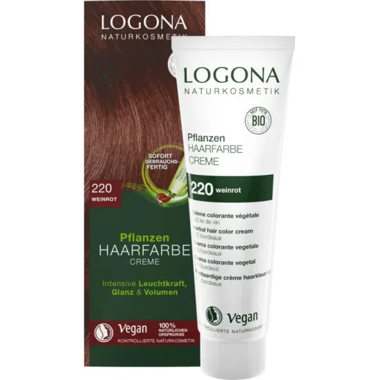 Vopsea de par crema, Rosu vin 220, 150ml Logona