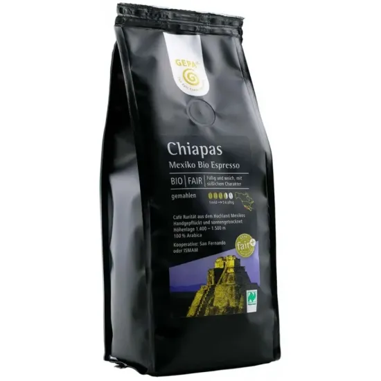 Cafea bio si fairtrade macinata Chiapas Mexico Espresso, 250g Gepa