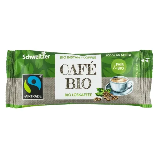 Cafea instant bio si fairtrade 100% arabica 2,4g Schweitzer