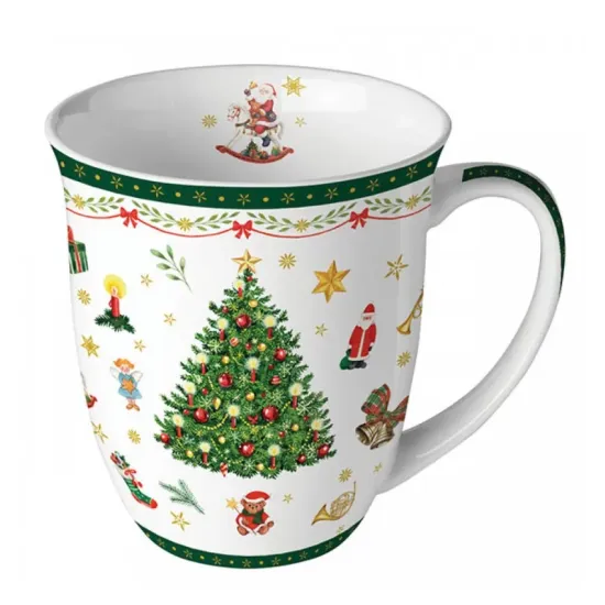 Cana de portelan 0,4l in cutie Christmas Evergreen, Pronat