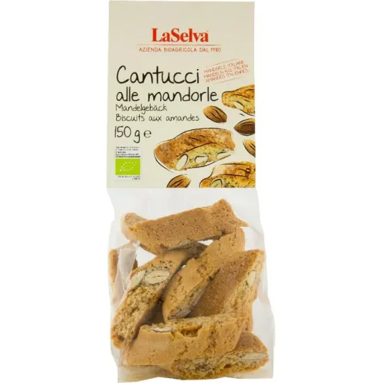 Cantucci bio crocant cu migdale, 150g LaSelva