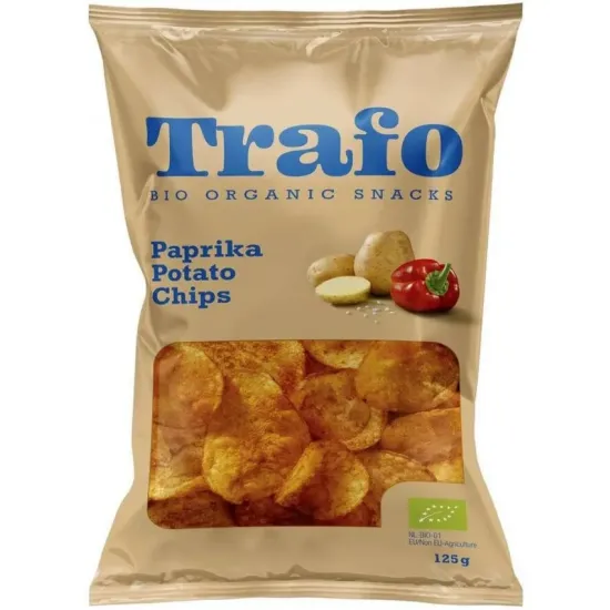 Chipsuri bio cu paprika, 125g Trafo