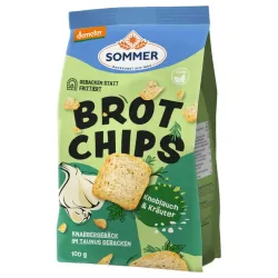 Chipsuri bio si demeter de paine cu mirodenii si usturoi, 100g Sommer Chipsuri bio si demeter de paine cu mirodenii si usturoi, 100g Sommer