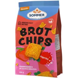Chipsuri bio si demeter de paine cu paprika picant, 100g Sommer Chipsuri bio si demeter de paine cu paprika picant, 100g Sommer