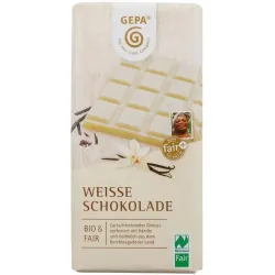 Ciocolata alba bio si fairtrade cu vanilie, 100g Gepa