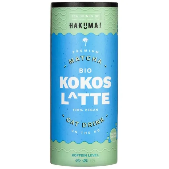 Cocos latte bio cu matcha si ovaz, 235ml Hakuna