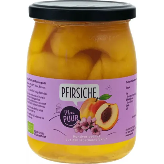 Compot bio de piersici 500 g Nur Puur