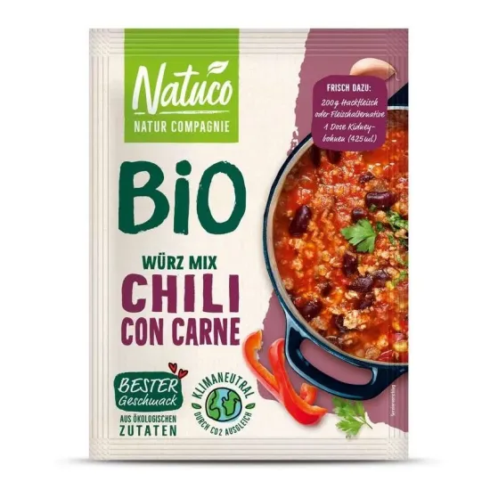 Mix de condimente bio pentru chili con carne, 33g natuco