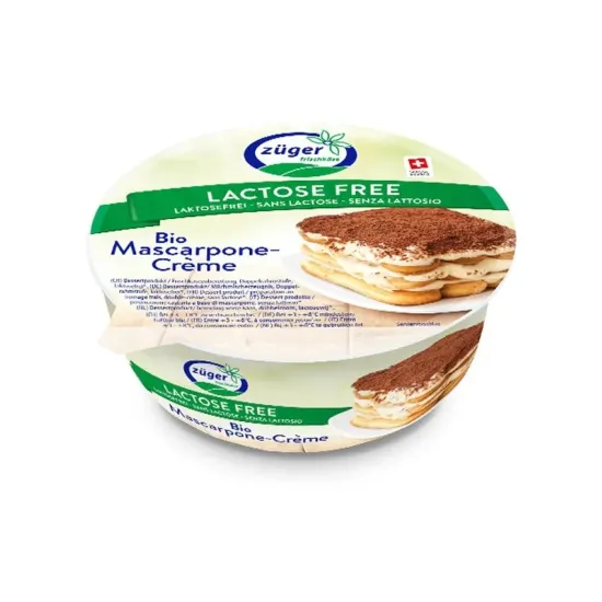 Crema de mascarpone bio, fara lactoza, 250g Zuger