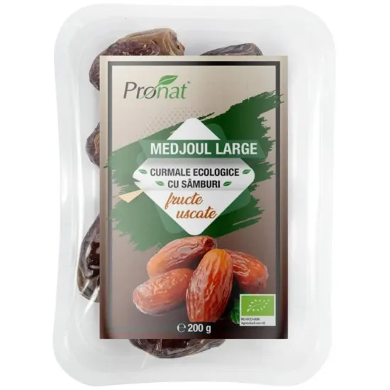 Curmale bio cu samburi Medjoul Large, 200g Pronat