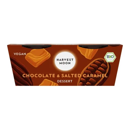 Desert pe baza de ciocolata si caramel sarat, 2x80g, Harvest Moon