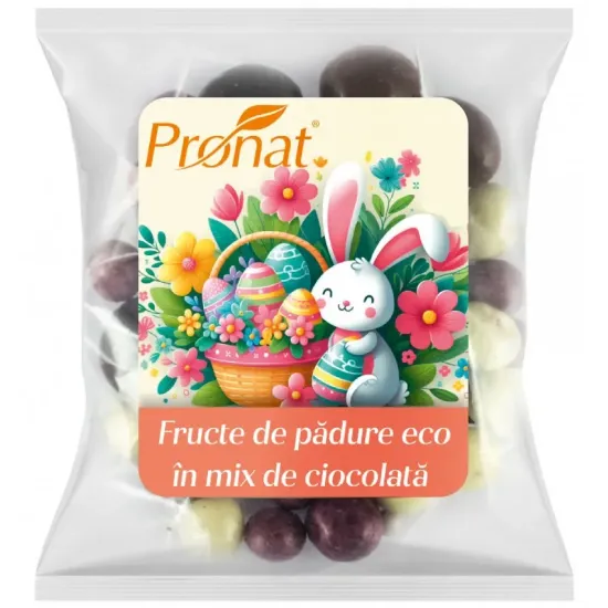 Fructe de padure bio in mix de ciocolata, 100g Pronat