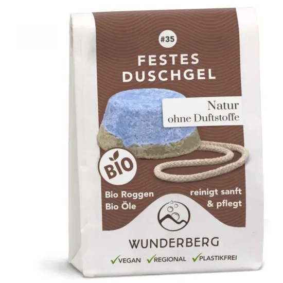 Gel de dus solid bio natural, 80g Wunderberg