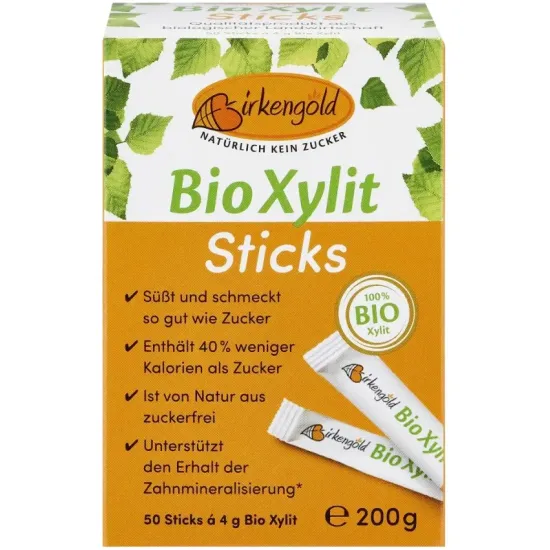 Indulcitor bio, 100% xylitol 200g (50 pliculete a 4g) Birkengold