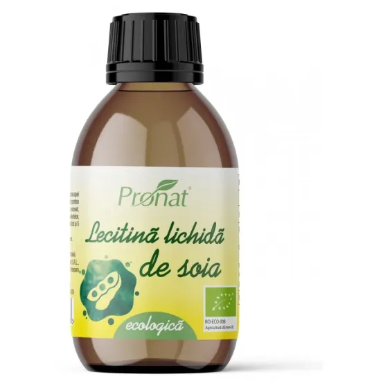 Lecitina lichida de soia bio, 100ml Pronat