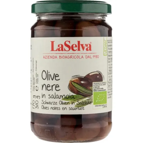 Masline kalamata bio in saramura, 310g LaSelva