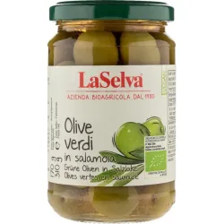 Masline verzi bio în saramura, 310g LaSelva