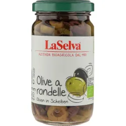 Masline verzi si kalamata bio taiate bucati, 210g LaSelva