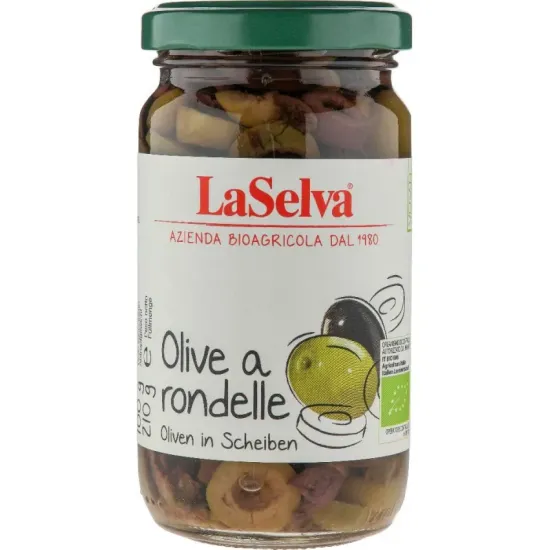 Masline verzi si kalamata bio taiate bucati, 210g LaSelva