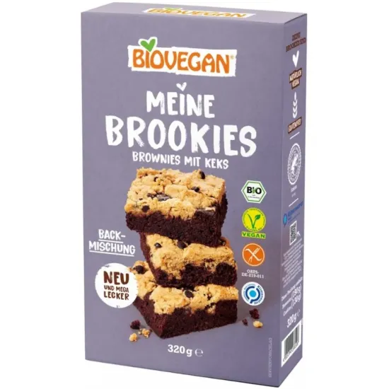 Mix bio pentru Brookies, Brownies cu biscuiti, vegan, 320g Biovegan